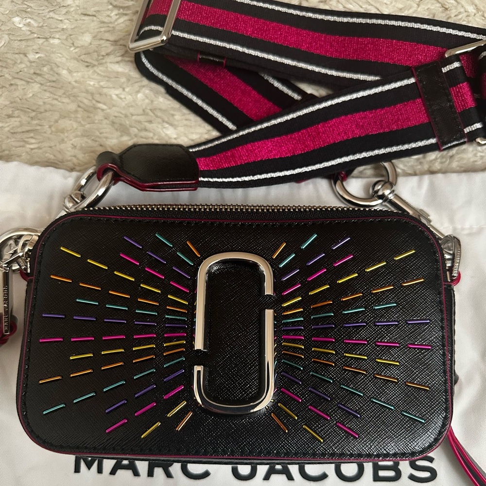 Marc Jacobs Women's Snapshot Confetti Leather Camera Bag - Black Multi